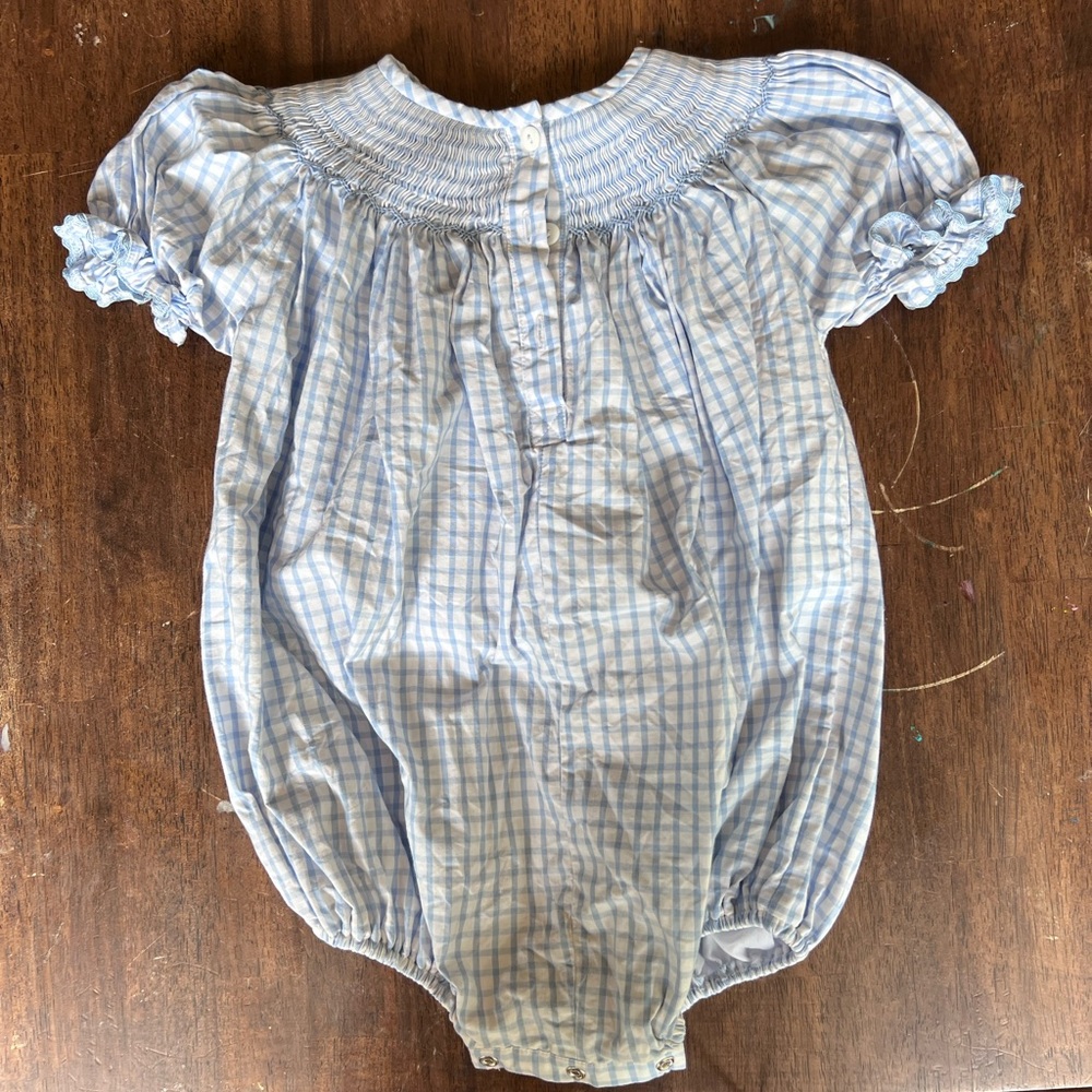 Blue and White Checkered Kids Bodysuit